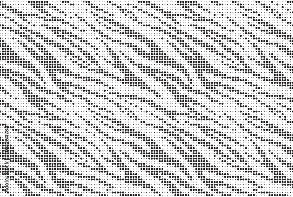 Aufkleber Halftone trendy zebra skin pattern background vector. Animal fur dotted vector background. Abstract seamless zebra stripe pattern.