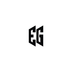 Obraz premium EG monogram logo design letter text name symbol monochrome logotype alphabet character simple logo