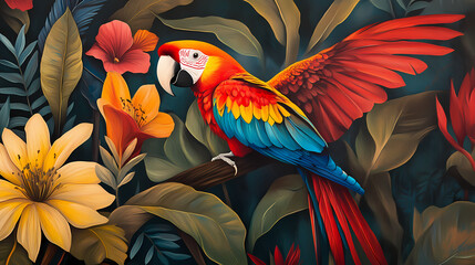 Obraz premium red and yellow macaw