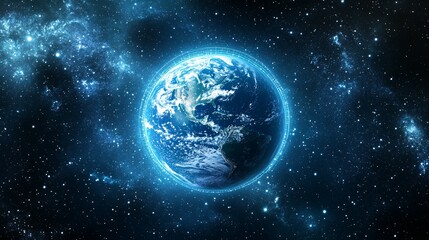 Fototapeta premium Digital Earth in the Cosmos