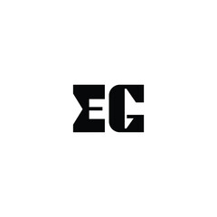 EG monogram logo design letter text name symbol monochrome logotype alphabet character simple logo
