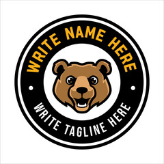 BEAR CUBBED HEAD CIRCLE LOGO