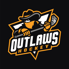 OUTLAWS HOCKEY MASCOT LOGO DESIGN