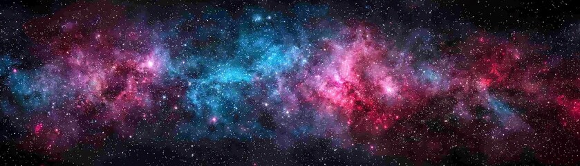 Fototapeta premium Stunning cosmic scene featuring vibrant colors of space, showcasing nebula and star formation in a vast universe.