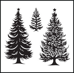 Obraz premium Decorative tree , christmas, pine, winter tree silhouette