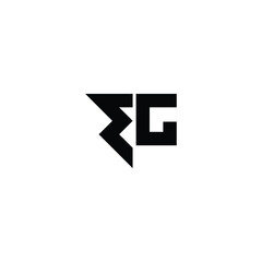 Obraz premium EG monogram logo design letter text name symbol monochrome logotype alphabet character simple logo