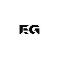 Obraz premium EG monogram logo design letter text name symbol monochrome logotype alphabet character simple logo