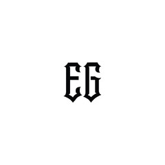 Fototapeta premium EG monogram logo design letter text name symbol monochrome logotype alphabet character simple logo