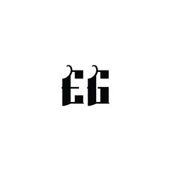 Fototapeta premium EG monogram logo design letter text name symbol monochrome logotype alphabet character simple logo