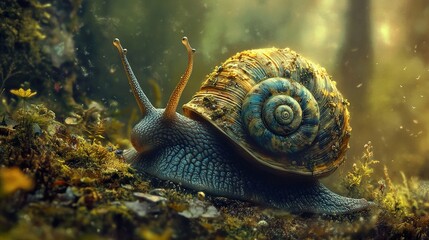 Snail in the Forest: A Close-Up Look at Nature's Beauty
