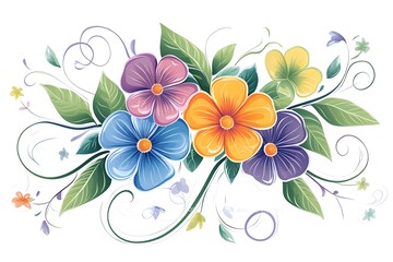 Fototapeta premium Flower tattoo line art design element