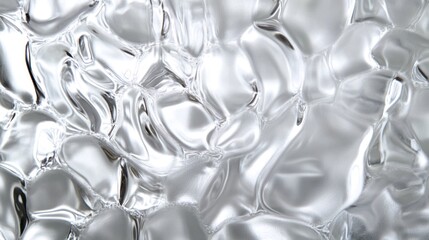 Clear glass texture with organic patterns, light reflections, and a modern, minimalist background.