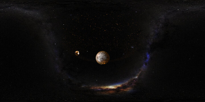 Planet Earth and Moon Formation 8K VR 360 Spherical Panorama