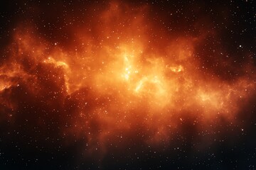 Naklejka premium Vibrant cosmic cloud in orange hues, showcasing the beauty of space and the mysteries of the universe.