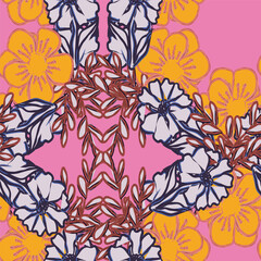 Floral brush strokes seamless pattern background for fashion textiles, graphics, backgrounds and crafts