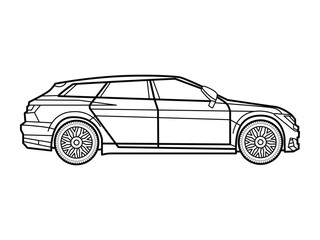 Fototapeta premium Luxury suv car line art illustration wall decor cnc leaser 