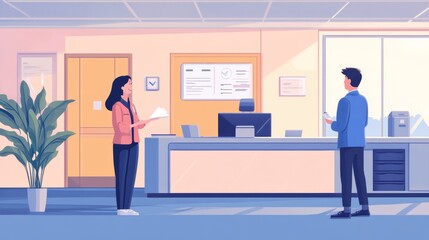 Obraz premium New employee being welcomed to the office