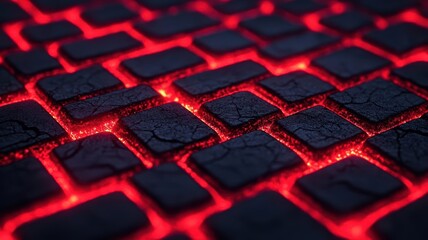 Obraz premium Firewall security breach under a cyberattack, visualized with glowing neon red cracks cyber warfare cyberattack security