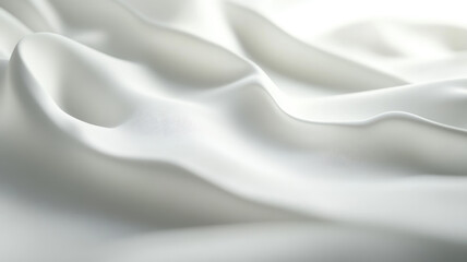 Obraz premium White silk fabric with soft folds and flowing texture