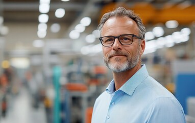 Fototapeta premium Professional Production Manager in Industrial Setting