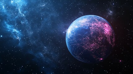 Obraz premium Planet Earth Illuminated from Space