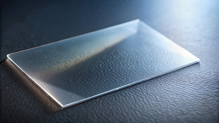 Glass Card Laying Flat on Dark Leather Surface
