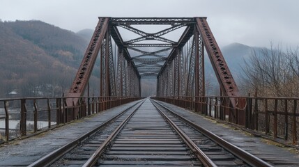 Steel Cable Bridge - Strong, industrial bridge made from steel cables and beams, showcasing functionality and durability.