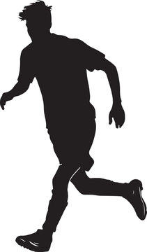 recommend clip art: A soccer player pose vector silhouette isolated white background