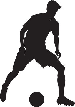 recommend clip art: A soccer player pose vector silhouette isolated white background