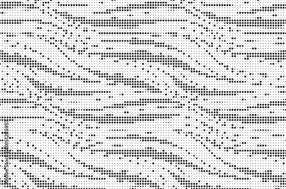 Poster Halftone trendy zebra skin pattern background vector. Animal fur dotted vector background. Abstract seamless zebra stripe pattern.