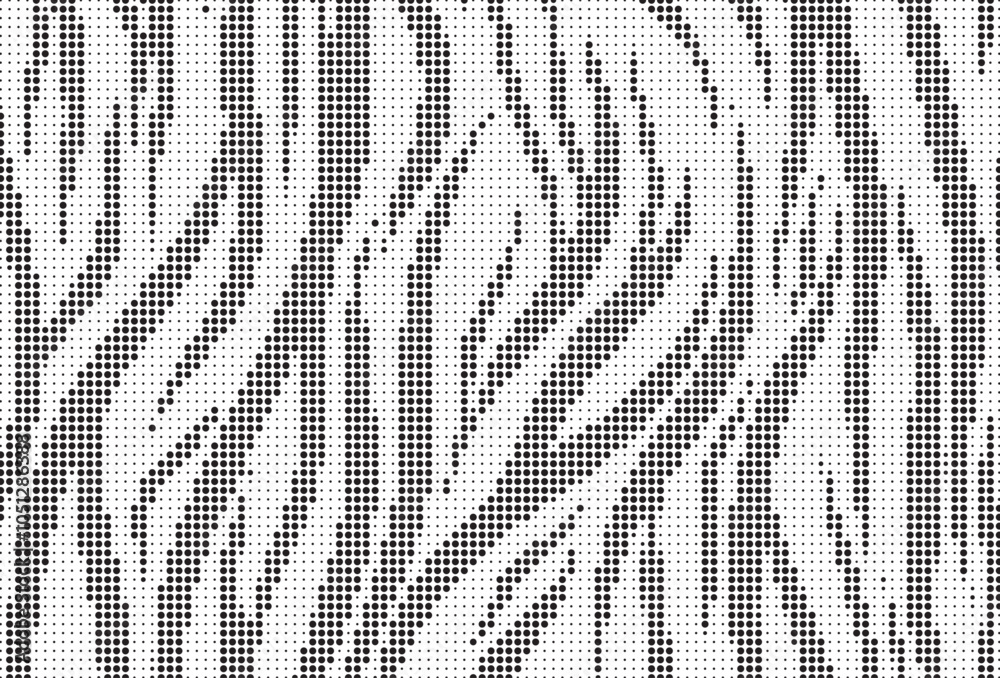 Aufkleber Halftone trendy zebra skin pattern background vector. Animal fur dotted vector background. Abstract seamless zebra stripe pattern.