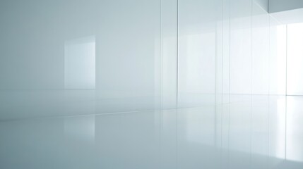 White glass background with a frosted finish, subtle reflections for a clean, minimal look.