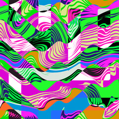 Bright Ethnic Waves. Seamless pattern.