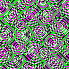 Pink and Green Spirals. Seamless pattern.