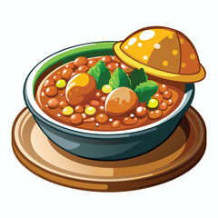 Delicious Chole Bhature Vector Illustration on White Background Traditional Indian Dish Art Design