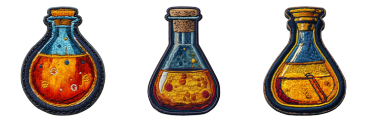 Colorful Laboratory Glassware Illustrations