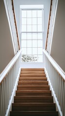 Fototapeta premium Modern Staircase in Bright Airy Home Interior