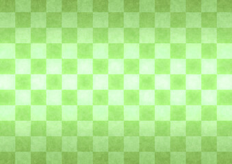 緑色の市松模様の屏風
