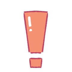 手描きの赤いビックリマーク