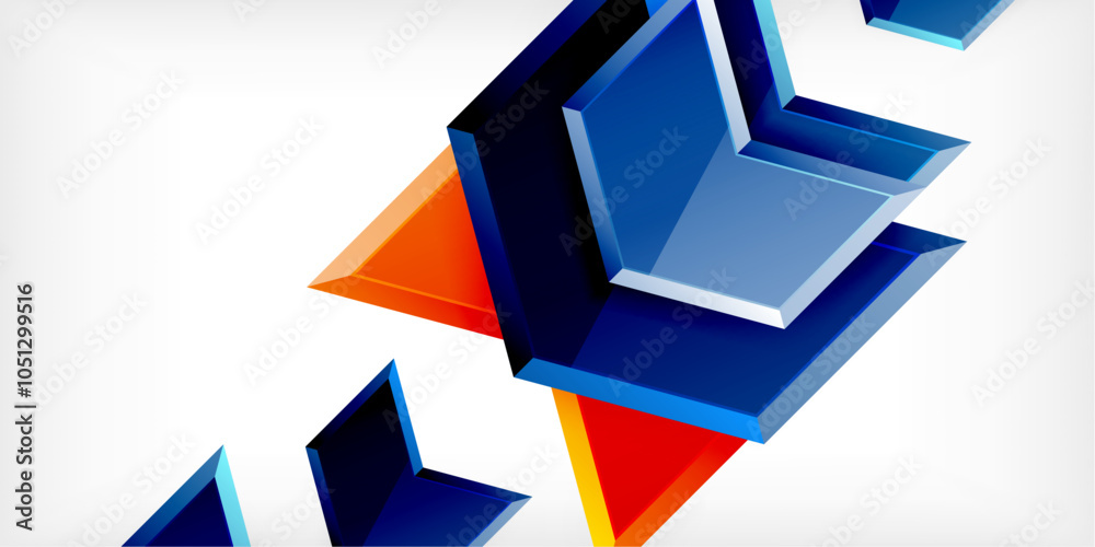 Poster vector 3d arrow techno design template