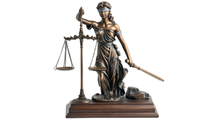 Bronze Lady Justice Statue with Scales and Sword