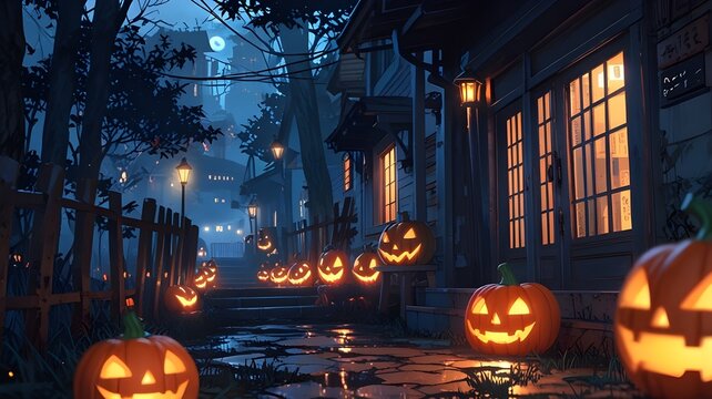 halloween pumpkin in the night