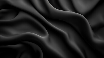 Obraz premium Black satin fabric with soft flowing folds