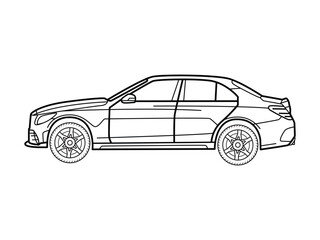 Obraz premium Side view of classic suv car illustration artwork