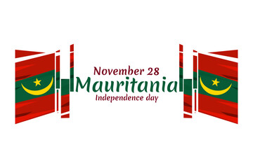November 28, Independence day of Mauritania vector illustration. Suitable for greeting card, poster and banner.