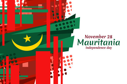November 28, Independence day of Mauritania vector illustration. Suitable for greeting card, poster and banner.