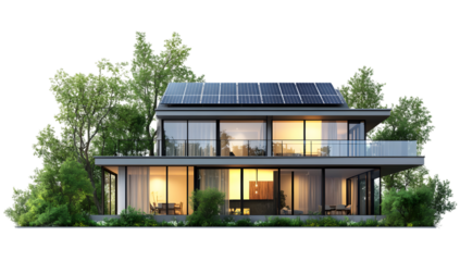 Eco-Friendly House with Solar Panels