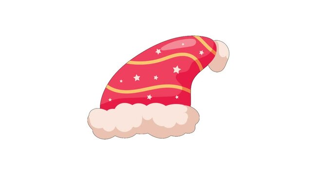  Winter Cap Icon. Cap icon animation in flat line style on transparent background. cap icon animation. 