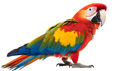 Fototapeta premium Vibrant Scarlet Macaw Perched on Branch