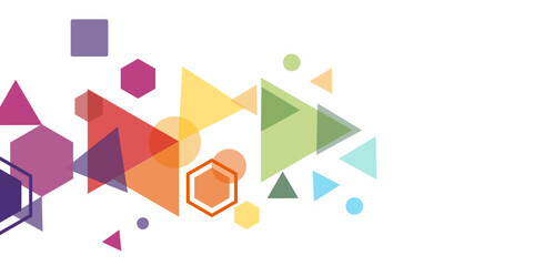 Obraz premium Abstract colorful triangle background design. A background of many-colored triangle of different sizes intersecting with on a white background. Modern template vector illustration creative design. 